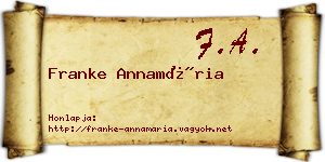 Franke Annamária névjegykártya